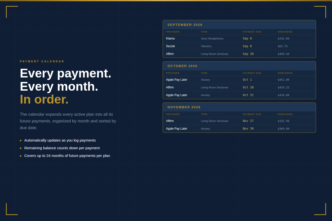 BNPL Payment Tracker detail 4
